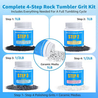 KomeStone Rock Tumbler Grit Kit, 4-Step Polish Refill - 4Lb Kit - image 4