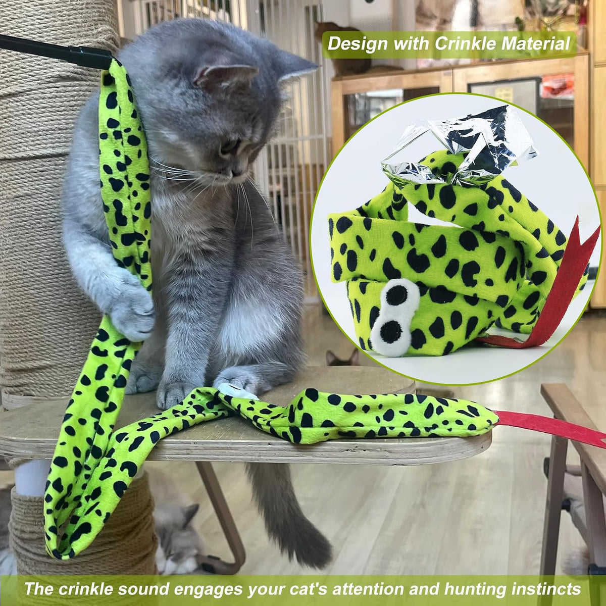 Interactive Cat Toy Wand with Catnip Mouse - 8 Pack Mouse - image 2