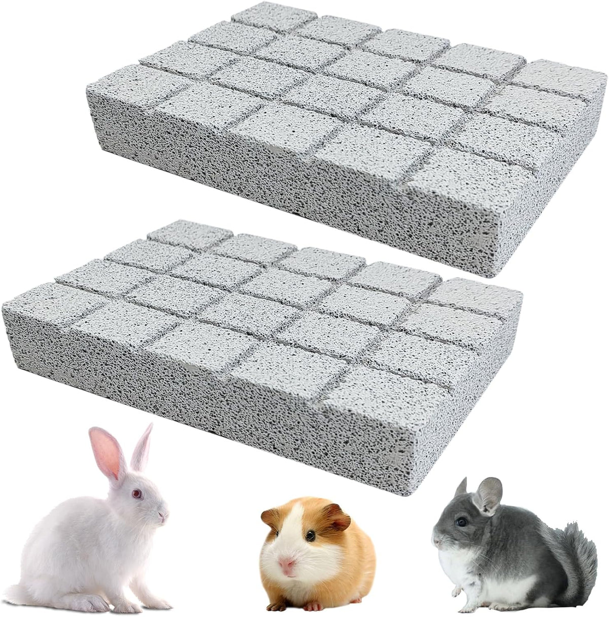 Hamiledyi 2PCS Rabbit Scratching Pads Bunny Lava Grinding Claw Pads - White-2pcs