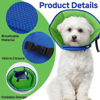 Dog Cone Collar L, Soft Cones for Large Medium Small Dogs,Adjustable Dog Cone Alternative to Stop Licking, Comfy Elizabethan Collar for After Surgery Wound Healing & Hot Spots Blue