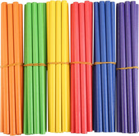 TDOCK 60 pack of wood rhythm lummi sticks for kids in six bright colors