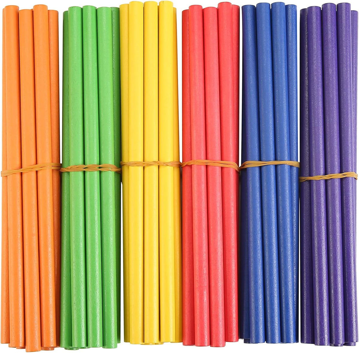 TDOCK 60 pack of wood rhythm lummi sticks for kids in six bright colors