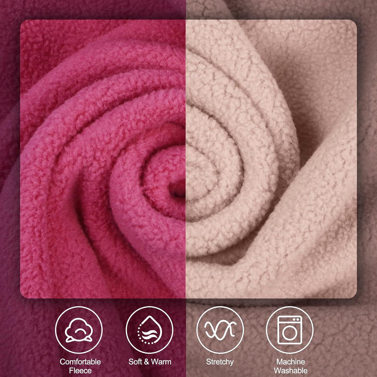 2 Pack 3XL Fleece Dog Sweater for Labrador, Leash Hole - Rose Red & Dusty Pink / Medium(Chest Girth: 15.0") - image 3