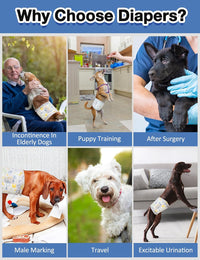Dono Disposable Male Dog Diapers, Puppy Diapers Wraps - L(25-32in) / 24.0 - image 3