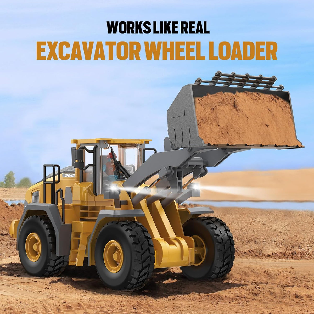 KIDMARKT 21" Large RC Excavator Toy - Wheel Loader - image 2
