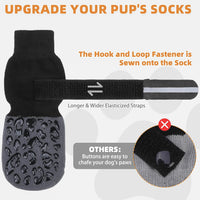 Dog Socks Shoes for Hot Pavement to Prevent Licking Paws - Grey Reflective / Small (4 Pack) - image 4