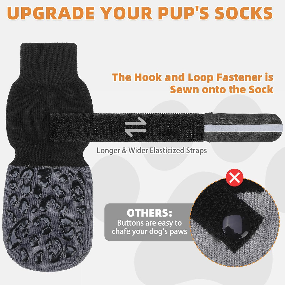Dog Socks Shoes for Hot Pavement to Prevent Licking Paws - Grey Reflective / Small (4 Pack) - image 4