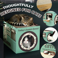ARGOPET Cat Cardboard House with 2 PCS Scratching Pads – Essentials for Cats - New-Green - image 2