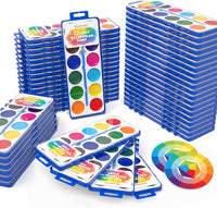 Shuttle Art 30 Pack Watercolor Paint Set Bulk - 12 Colors 48 Pack