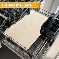 Ptlom Silicone Pet Placemat for Dog and Cat, Waterproof Anti-Slip Pet Feeding Bowl Mats for Food and Water, Small Medium Large Tray Mat Prevent Residues from Spilling to Floor, Beige, 31.5" 23.6"