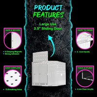 Coffin Shaped Jumping Spider Enclosure 9.5”x7.5”x5” Tarantula Enclosure Reptile Terrarium w/Sliding Magnetic Door. Great Reptile Tank Acrylic Aquarium Spider Box for Terrestrial or Arboreal Animal.