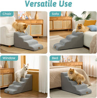 COZY KISS Dog Stairs for Small Dogs - Gray / 5 / 15.7x33x19.7 inch - image 4