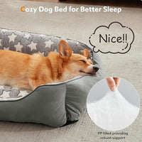 SIWA MARY Medium Dog Bed - Washable, Orthopedic, Soft Calming Puppy Bed, Fluffy Durable Pet Bed with Non-Slip Bottom - M(30"x24"x9") Dark Grey