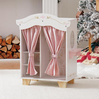 ROBOTIME pink and white wooden baby doll high chair for 18 inch dolls
