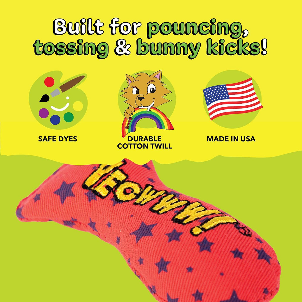 Yeowww! Catnip Stinkies Catnip Sardine Cat Toy, Dots - Red/Blue / Pack of 1 - image 4