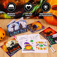 Garma 24-pack mini Halloween coloring books for kids with ghost and pumpkin designs - view 3