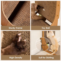 EHEYCIGA Cardboard Cat Scratcher for Indoor Cats - Brown / 17x13.1x32 - image 2