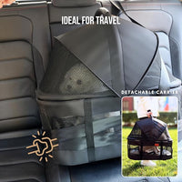 Pet Stroller for Small Dogs Cats with Wheels, Detachable Carrier, Max Load 33 lbs, Easy Folding, Compact Portable, Dog Carriage Cart Car Seat 3 in 1