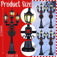 Mudder 12 Pcs Christmas Miniature Village Lamp Post Light - Bow / 4 - image 2