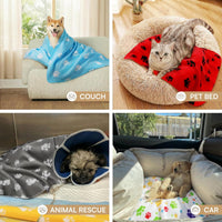 LINENLUX Fleece Dog Blankets 6-Pack - Red / 31x24 inch (Pack of 6) - image 2