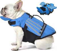 Dog Life Jacket, Cute Wings Adjustable Dog Life Vest with Chin Float and Handle for Swimming - Blue / M (Chest Girth 16.1"-24.8")