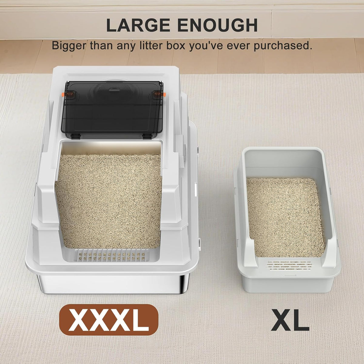 Stainless Steel Litter Box with Lid - Silver Grey / XXX-Large - image 2