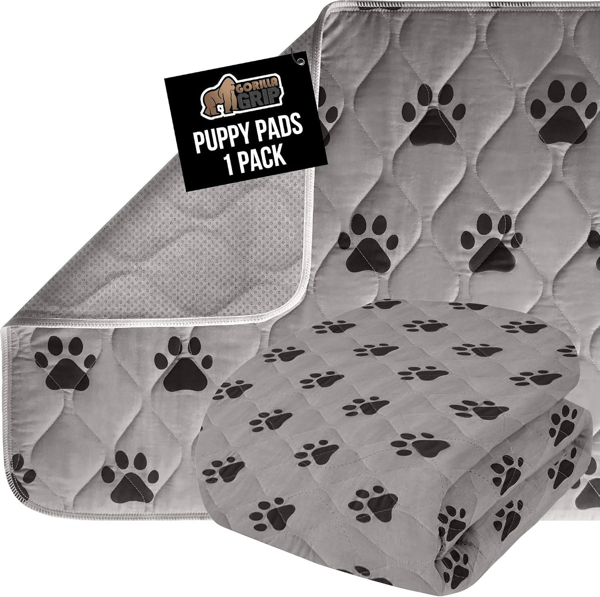 GORILLA GRIP Washable Puppy Pads, Slip Resistant Dog Crate Mat - 18" X 12"