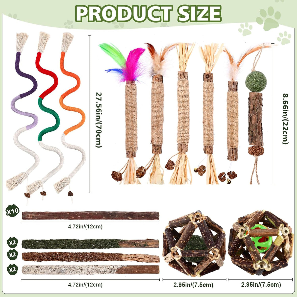 6 Pack Silvervine Sticks for Cat, Natural Catnip Toys – Essentials for Cats - 27 Pack - image 4