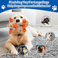 loncoldy Plush Chew Toys for Large Dogs - Orange - image 4