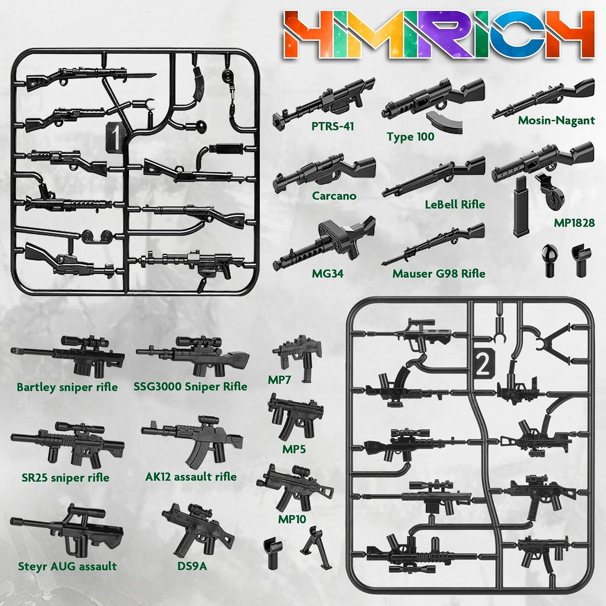 Weapons Pack Military Toy Set Building Blocks Model for Soldier - 73 PCS-Weapons - image 2