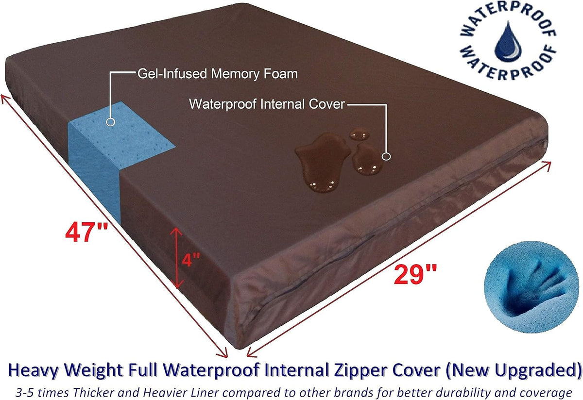 Extra Large Orthopedic Memory Foam Dog Bed for Large Dogs - 47.0"L x 29.0"W x 4.0"Th / Navy Blue - image 2