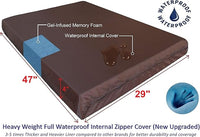 Dogbed4less Extra Large Orthopedic Memory Foam Dog Bed for Large Dogs with Durable Waterproof Internal Case, Removable Washable Denim Cover and Bonus Pet Bed Cover, 47X29X4 Fits 48X30 Dog Crate, Blue