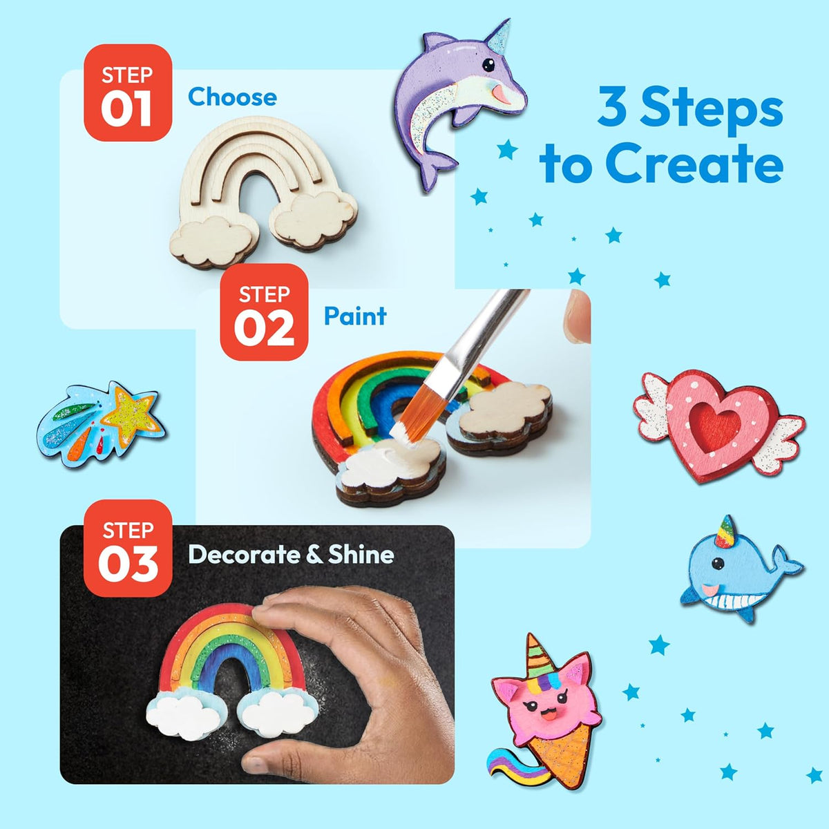 JOYIN 12 Wooden Magnet Painting Kit - Fantasy - image 4