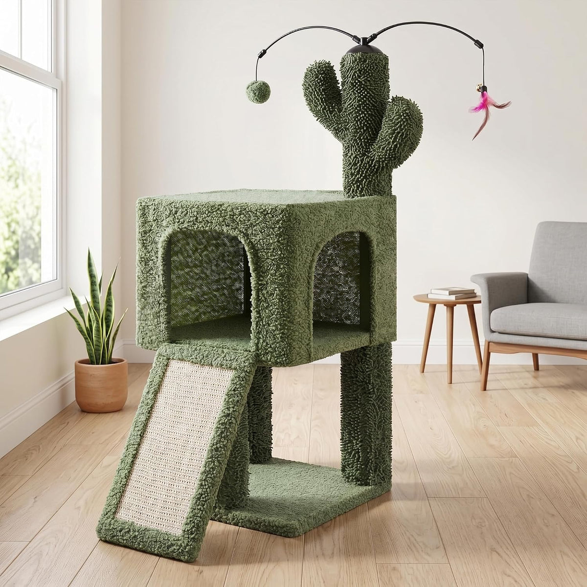 32" Cat Tree for Indoor Cats - Green / 32'' - image 3