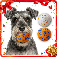Dog Balls, Indestructible Dog Tennis Balls for Aggressive Chewers – Essentials for Dogs - White & Orange (2-Pack) / Small (2.5" diameter) - image 2