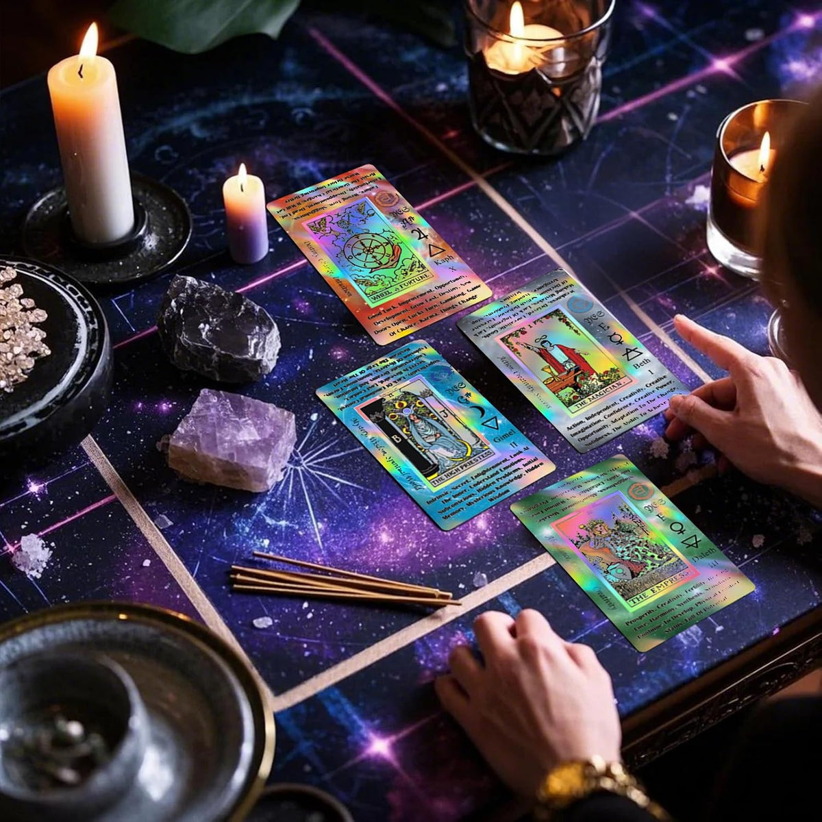 Smoostart Holographic Tarot Cards for Beginners with Meanings on Them – Fun for Kids & Family - image 3