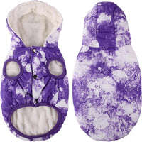 Dog Winter Coat,Warm Fleece Lined Dog Jacket with Leash Hole & Hood – Essentials for Dogs - TiedyePurple / XXX-Large - image 2