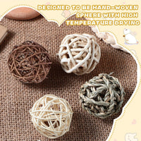 24 Pcs Bunny Chew Grass Balls Rolling Chew Toys for Small Animals – Essentials for Small Pets - image 3