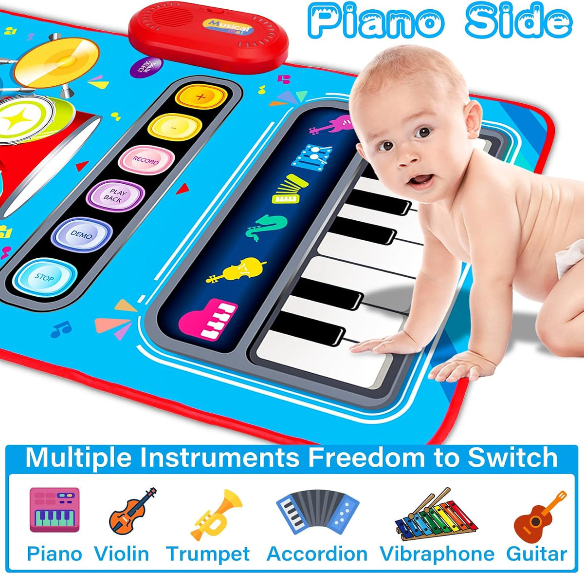 Baby Toys for 1 Year Old: 2 in 1 Baby Musical Mat Toddler Toys Age 1-2 – Fun for Kids & Family - image 2