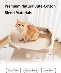 37.5" Cat Tree Tower for Large & Senior Cats, Low-Step Design – Essentials for Cats - Ivory 37.4'' - image 3