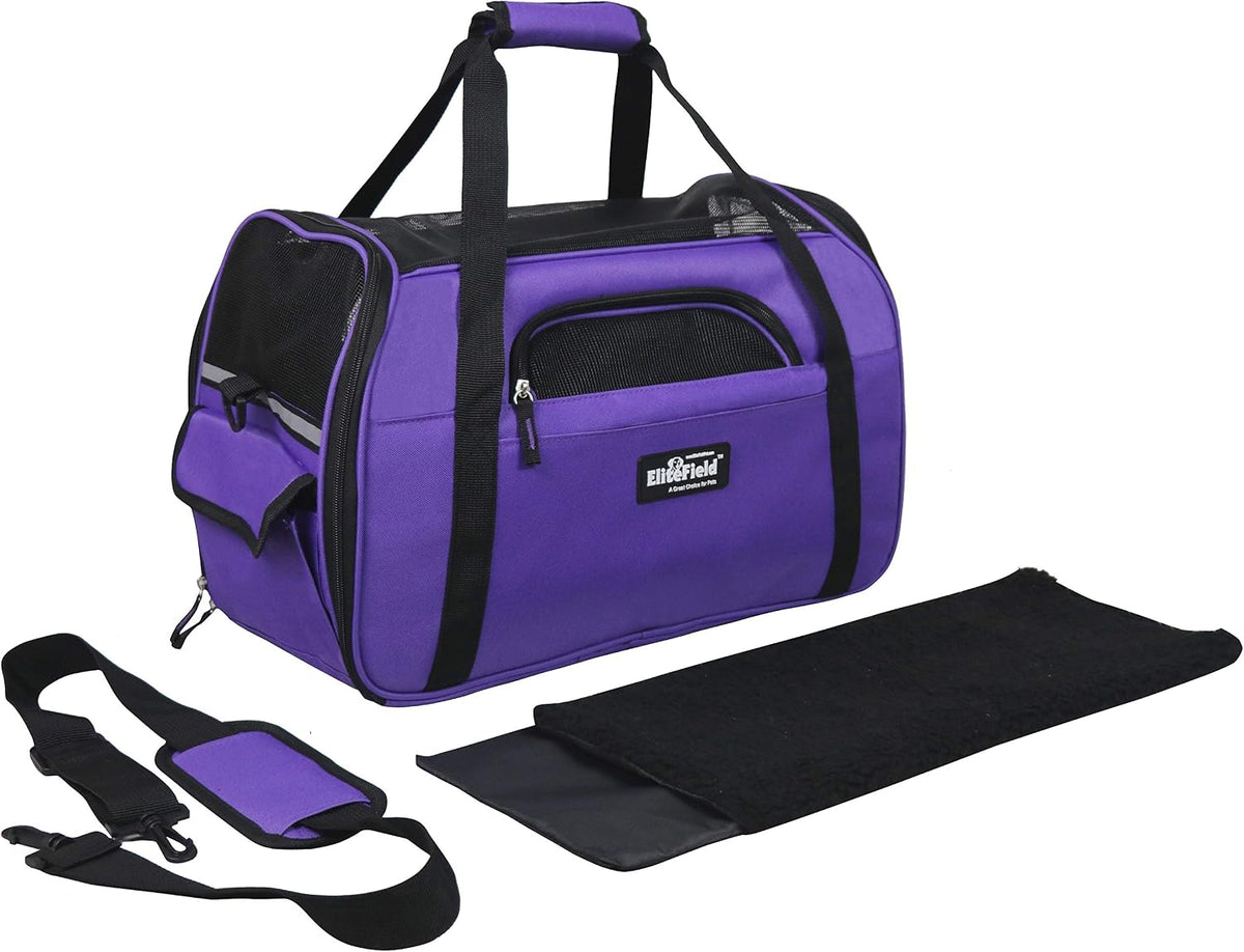 EliteField Soft-Sided Pet Carrier for Cats & Small Dogs – Essentials for Dogs - 21.0"L x 12.0"W x 13.0"H / Purple - image 4