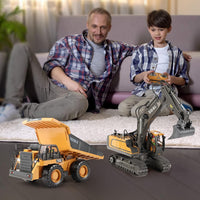 DDAI Remote Control Excavator Toys for 4 5+ Year Old Boys and Kids - Yellow / Large - image 4