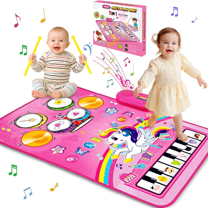Toys for 1 Year Old Girl Gifts: 3 in 1 Baby Musical Mat Toddler Toy
