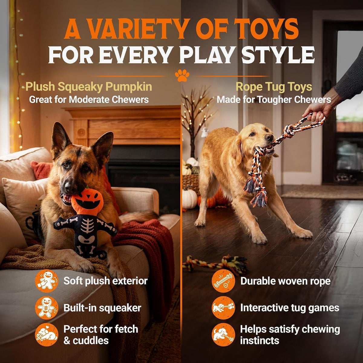 Pacific Pups Products Halloween Dog Toys 8-Pack for Small Dogs - Large Dog 3 Pack - image 4