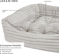 Jax & Bones Dog Napper - Luna Grey Machine Washable Bed for Dogs - Extra Heavy Duty Bolstered Sides - Large Grey Dog Mat | 40 x 32 Inches