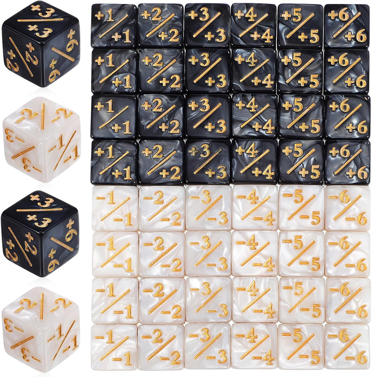 TOPPERFUN 24 black acrylic +1 token D6 counter dice for card games - view 3