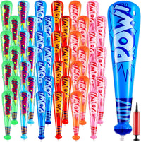 WILLBOND 18 pack 17 inch inflatable baseball bats in red, pink, blue and light blue with pump