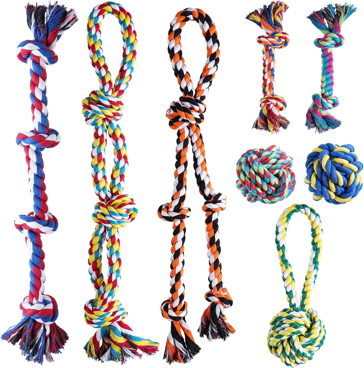 Aitmexcn Large Dog Toys for Aggressive Chewers - 8 Pack Rope Toy-Large