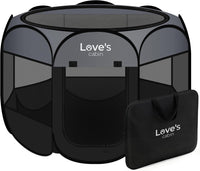 Love's cabin Pet Puppy Dog Playpen - Dark Grey / 25.0"L x 25.0"W x 17.0"H