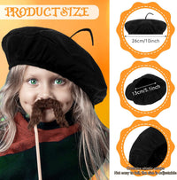 Laumoi felt French berets and polyester painter scarves in assorted colors - view 5